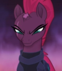 Size: 508x579 | Tagged: safe, tempest shadow, g4, my little pony: the movie, broken horn, eye scar, female, horn, scar, sinister, solo