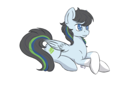 Size: 1181x826 | Tagged: safe, artist:xaik0x, oc, oc only, oc:v2, pegasus, pony, prone, simple background, solo, transparent background