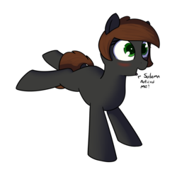 Size: 1105x1072 | Tagged: safe, artist:neuro, oc, oc only, oc:lamp light, earth pony, pony, blushing, bucking, female, mare, simple background, solo, text, transparent background