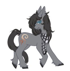 Size: 800x807 | Tagged: safe, artist:picatails, oc, oc only, oc:somber solace, earth pony, pony, clothes, commission, male, scarf, simple background, solo, stallion, transparent background