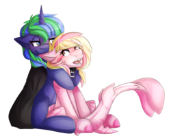 Size: 1672x1342 | Tagged: safe, artist:oddends, oc, oc only, oc:rainy skies, oc:star gazer, original species, pony, shark pony, unicorn, cloak, clothes, commission, simple background, transparent background