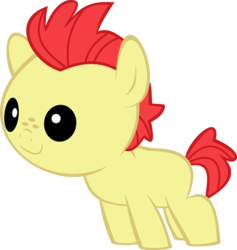 Size: 2363x2495 | Tagged: safe, artist:red4567, bright mac, earth pony, pony, g4, the perfect pear, baby, baby pony, brightabetes, cute, foal, high res, male, simple background, solo, transparent background, vector, younger