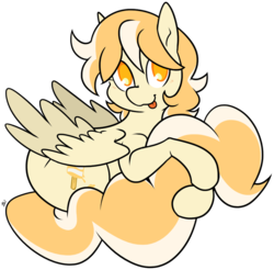 Size: 920x907 | Tagged: safe, artist:egophiliac, oc, oc only, oc:orange cream, pegasus, pony, commission, female, simple background, tongue out, transparent background