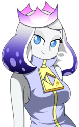 Size: 534x859 | Tagged: safe, artist:rosemile mulberry, rarity, equestria girls, g4, beautiful, clothes, cosplay, costume, crown, female, jewelry, looking at you, pearl (splatoon 2), regalia, simple background, smiling, solo, splatoon