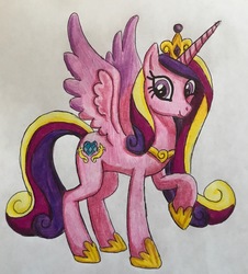 Size: 2444x2699 | Tagged: safe, artist:bozzerkazooers, princess cadance, pony, g4, female, high res, solo, traditional art
