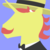 Size: 920x920 | Tagged: safe, artist:needthistool, flam, pony, unicorn, g4, bowtie, bust, hat, horn, lineless, male, minimalist, modern art, portal, portrait, profile, silhouette, simple background, smiling, solo, stallion