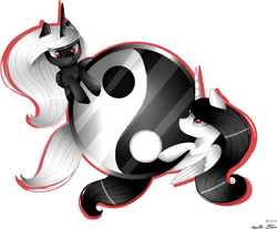 Size: 1358x1125 | Tagged: safe, artist:purediamond360, oc, oc only, alicorn, pony, female, mare, yin-yang