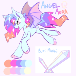 Size: 2000x2000 | Tagged: safe, artist:aegann, oc, oc only, oc:angel aura, bat pony, pony, high res, solo