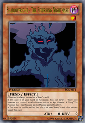 Size: 813x1185 | Tagged: safe, artist:amy mebberson, edit, idw, larry, shadowfright, nightmare forces, g4, spoiler:comic, card game, solo, tcg editor, trading card edit, yu-gi-oh!, yugioh card