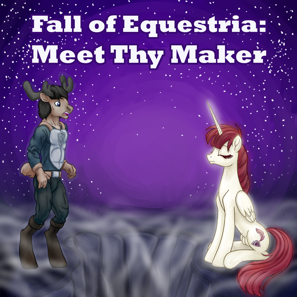 oc:fausticorn, alicorn, caribou, pony, fall of equestria, cover art, crotch...