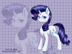 Size: 4000x3000 | Tagged: safe, artist:foxcarp, rarity, pony, unicorn, g4, abstract background, chest fluff, female, looking at you, mare, smiling, solo, zoom layer