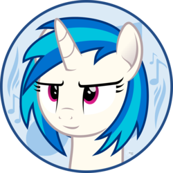 Size: 2200x2200 | Tagged: safe, artist:arifproject, dj pon-3, vinyl scratch, pony, unicorn, g4, arif's circle vector, bust, circle, female, high res, mare, portrait, simple background, smiling, solo, transparent background, vector