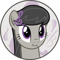 Size: 2200x2200 | Tagged: safe, artist:arifproject, octavia melody, earth pony, pony, g4, :i, arif's circle vector, bust, circle, female, high res, mare, portrait, simple background, smiling, solo, transparent background, vector