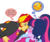 Size: 1377x1145 | Tagged: safe, artist:alberbrony, sci-twi, sunset shimmer, twilight sparkle, equestria girls, g4, blushing, emoticon, female, lesbian, looking at each other, ship:sci-twishimmer, ship:sunsetsparkle, shipping