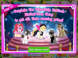 Size: 2048x1536 | Tagged: safe, gameloft, concerto, pacific glow, raven, songbird serenade, vinny, earth pony, pegasus, pony, unicorn, g4, my little pony: the movie, bow, clothes, female, hair bow, john travolta, limited-time story, male, mare, stallion, suit, sunglasses, vincent vega