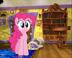 Size: 1152x920 | Tagged: safe, screencap, pinkie pie, earth pony, pony, series:pony tales, g4, female, madame rarity, mare, solo, veggietales