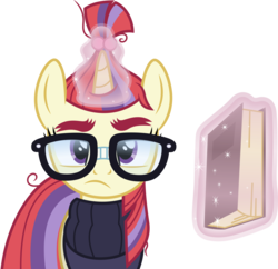 Size: 5000x4838 | Tagged: safe, artist:dashiesparkle, moondancer, pony, unicorn, amending fences, g4, .svg available, absurd resolution, book, clothes, female, magic, mare, simple background, solo, transparent background, vector