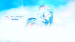 Size: 1920x1080 | Tagged: safe, artist:penguinsn1fan, rainbow dash, pony, g4, clothes, female, katy perry, quote, rise, rise (song), solo, song reference, uniform, wonderbolt trainee uniform