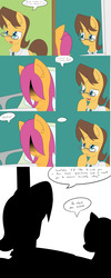Size: 1600x4000 | Tagged: safe, artist:jake heritagu, doctor horse, doctor stable, scootaloo, pony, comic:ask motherly scootaloo, g4, comic, glasses, hospital, motherly scootaloo, silhouette