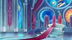 Size: 1920x1080 | Tagged: safe, screencap, g4, my little pony: the movie, background, canterlot, canterlot throne room, no pony, scenery, stained glass, throne, throne room