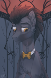 Size: 2193x3327 | Tagged: safe, artist:orfartina, oc, oc only, unnamed oc, pegasus, pony, bowtie, bust, high res, male, portrait, solo, stallion