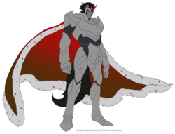Size: 3331x2542 | Tagged: safe, artist:pyrus-leonidas, king sombra, human, g4, armor, badass, cape, clothes, high res, horn, horned humanization, humanized, male, pony coloring, simple background, solo, stupid sexy sombra, tailed humanization, transparent background