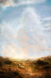 Size: 2600x4000 | Tagged: safe, artist:plotcore, rarity, pony, unicorn, g4, atg 2017, cloud, cloudy, female, looking at each other, looking away, mare, newbie artist training grounds, outdoors, scenery, sky, solo, wip