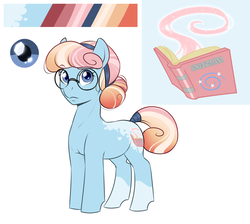 Size: 3000x2689 | Tagged: safe, artist:askbubblelee, oc, oc only, oc:spellbind, crystal pony, earth pony, pony, female, glasses, high res, looking at you, mare, reference sheet, solo