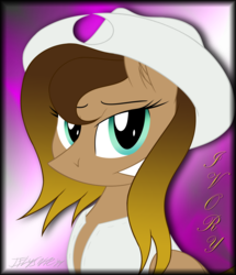 Size: 2840x3297 | Tagged: safe, artist:iflysna94, oc, oc only, oc:ivory, pony, cowboy hat, female, hat, high res, looking at you, mare, request, requested art, solo, stetson