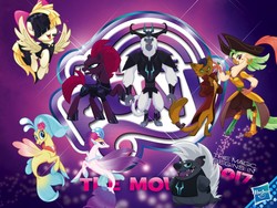 Size: 1500x1125 | Tagged: safe, capper dapperpaws, grubber, princess skystar, queen novo, storm king, tempest shadow, abyssinian, seapony (g4), anthro, g4, my little pony: the movie, chest fluff, logo, male