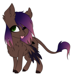 Size: 3473x3433 | Tagged: safe, artist:crazllana, oc, oc only, oc:evening howler, pegasus, pony, chibi, female, high res, mare, simple background, solo, tongue out, transparent background