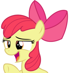 Size: 3619x3819 | Tagged: safe, artist:sketchmcreations, apple bloom, earth pony, pony, campfire tales, g4, female, filly, high res, open mouth, pointing, raised hoof, simple background, solo, transparent background, vector