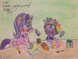 Size: 2388x1824 | Tagged: safe, artist:artisticashgamer, starlight glimmer, oc, pony, unicorn, g4, drawing, i like kites, kelly sheridan, signature, traditional art, watercolor painting