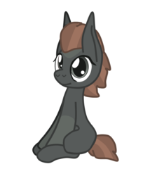 Size: 821x957 | Tagged: safe, artist:casanova-mew, oc, oc only, oc:lucky granite, earth pony, pony, female, filly, offspring, parent:marble pie, parent:trouble shoes, parents:marbleclyde, simple background, sitting, solo, white background
