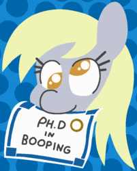 Size: 623x775 | Tagged: safe, artist:threetwotwo32232, derpy hooves, pony, g4, boop, certificate, female, newbie artist training grounds, solo