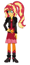 Size: 968x2095 | Tagged: safe, artist:dazzlingmimi, sunset shimmer, equestria girls, g4, my little pony equestria girls: rainbow rocks, alternate hairstyle, alternate universe, dazzling, female, simple background, solo, white background