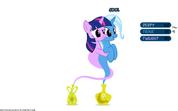 Size: 1050x654 | Tagged: safe, artist:navitaserussirus, trixie, twilight sparkle, genie, pony, asktwixiegenies, g4, cropped, female, lesbian, ship:twixie, shipping