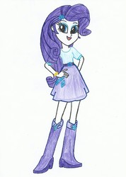 Size: 1660x2337 | Tagged: safe, artist:cybertronianbrony, rarity, equestria girls, g4, female, solo, traditional art