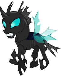 Size: 2687x3318 | Tagged: safe, artist:frownfactory, changeling, .svg available, angry, high res, horn, simple background, solo, svg, transparent background, vector, wings