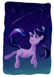 Size: 1748x2480 | Tagged: safe, artist:gintoki23, starlight glimmer, pony, unicorn, g4, female, looking up, mare, shooting star, sky, solo, space, stars