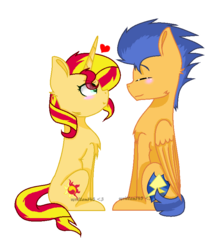 Size: 716x808 | Tagged: safe, artist:written145, flash sentry, sunset shimmer, pony, unicorn, g4, female, male, ship:flashimmer, shipping, straight