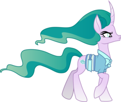 Size: 3568x3001 | Tagged: safe, artist:cloudy glow, mistmane, pony, unicorn, campfire tales, g4, angry, beautiful, clothes, curved horn, cutie mark, determined, ethereal mane, ethereal tail, female, flowing mane, flowing tail, high res, horn, mare, mistmane is not amused, narrowed eyes, raised hoof, robe, serious, simple background, solo, transparent background, vector, walking