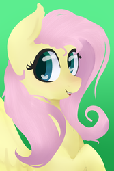 Size: 1000x1500 | Tagged: safe, artist:lianeart, fluttershy, pegasus, pony, g4, bust, cute, female, gradient background, heart eyes, looking at you, looking sideways, mare, open mouth, portrait, raised hoof, shyabetes, smiling, solo, wingding eyes, wings