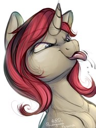 Size: 1500x2000 | Tagged: artist needed, source needed, safe, oc, oc only, pony, unicorn, female, mare, sketch, solo, tongue out