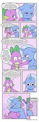 Size: 2893x9000 | Tagged: safe, artist:raph13th, spike, trixie, dragon, pony, unicorn, comic:glim glam and pals, g4, comic, crying, dialogue, duo, eyes closed, hug, lidded eyes, nose wrinkle, tears of joy, tumblr