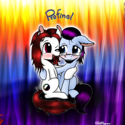 Size: 1000x1000 | Tagged: safe, artist:finalaspex, oc, oc only, oc:finalaspex, oc:prof, pony, friendship is magic, g4, abstract background, hug, solo