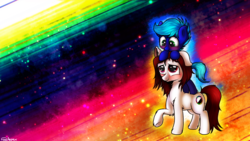 Size: 1920x1080 | Tagged: safe, artist:finalaspex, oc, oc only, oc:bas, oc:finalaspex, pony, friendship is magic, g4, abstract background, draw this again, uhh, wallpaper