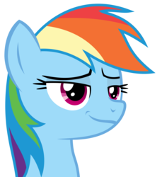 Size: 2919x3191 | Tagged: safe, artist:sketchmcreations, rainbow dash, pony, campfire tales, g4, high res, lidded eyes, rainbow dash is best facemaker, simple background, smiling, smirk, smug, transparent background, vector