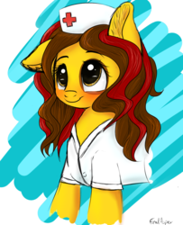 Size: 946x1166 | Tagged: safe, artist:finalaspex, oc, oc only, oc:pillonchou, pony, nurse, nurse outfit