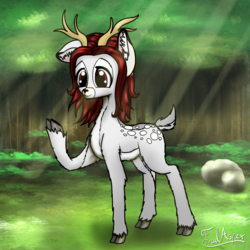 Size: 1000x1000 | Tagged: safe, artist:finalaspex, oc, oc only, oc:finalaspex, deer, pony, forest